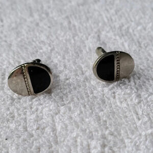 Cuff  links Black and Silver Vintage